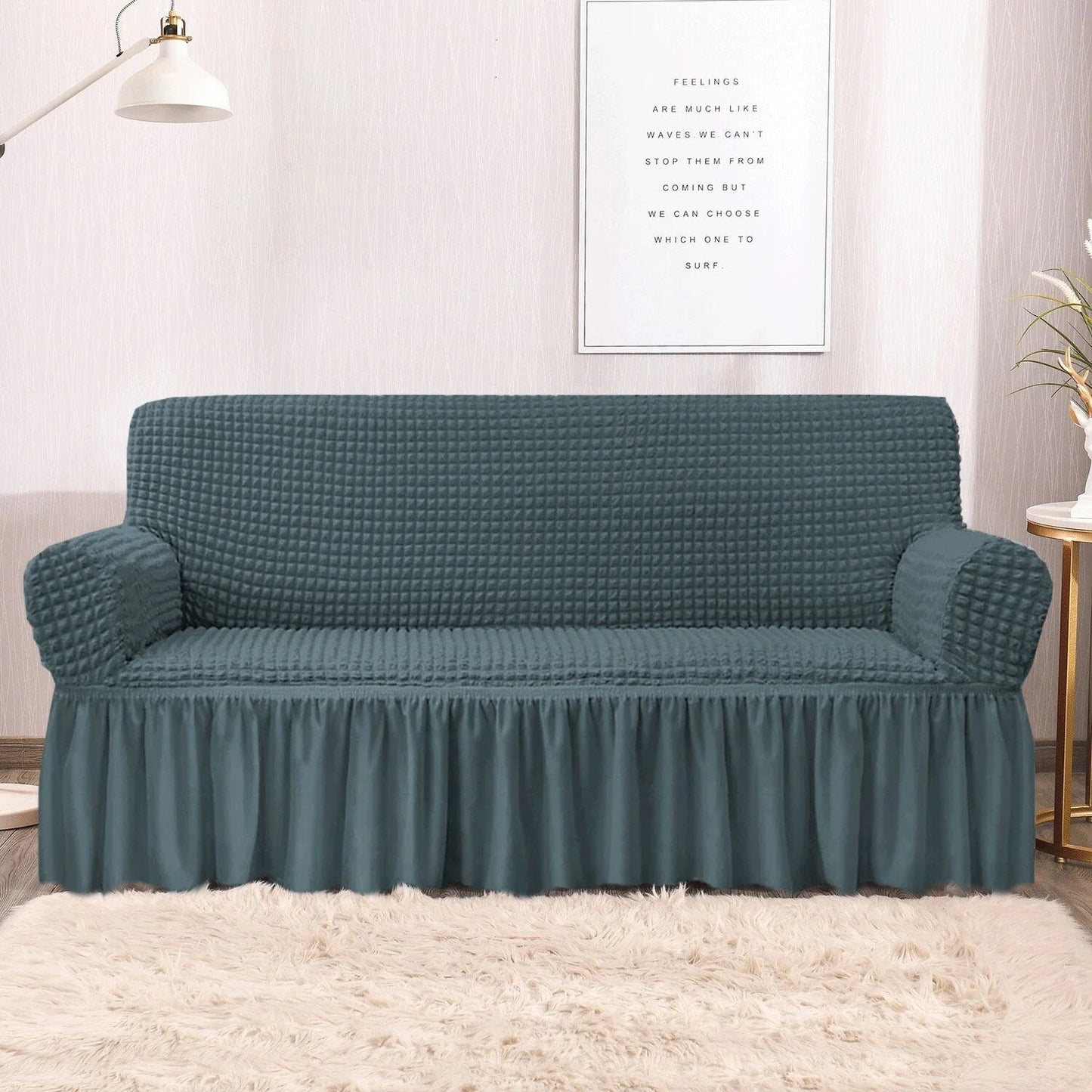 Original Turkish Bubble Sofa Covers With Skirt/Frill - All Colors & Sizes