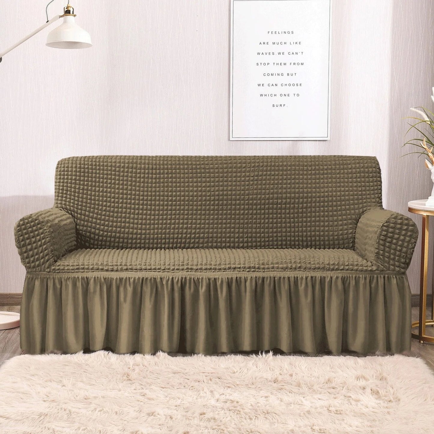 Original Turkish Bubble Sofa Covers With Skirt/Frill - All Colors & Sizes