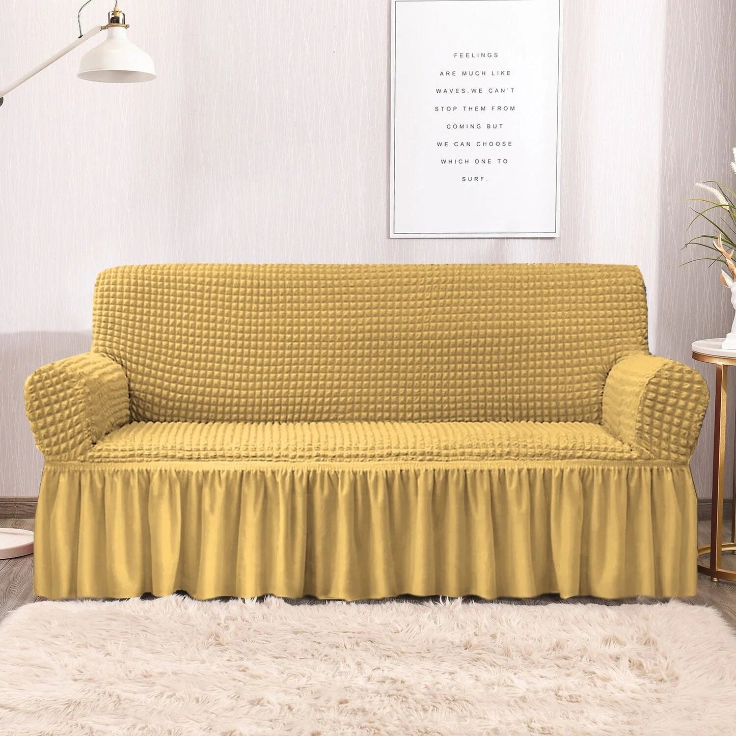 Original Turkish Bubble Sofa Covers With Skirt/Frill - All Colors & Sizes